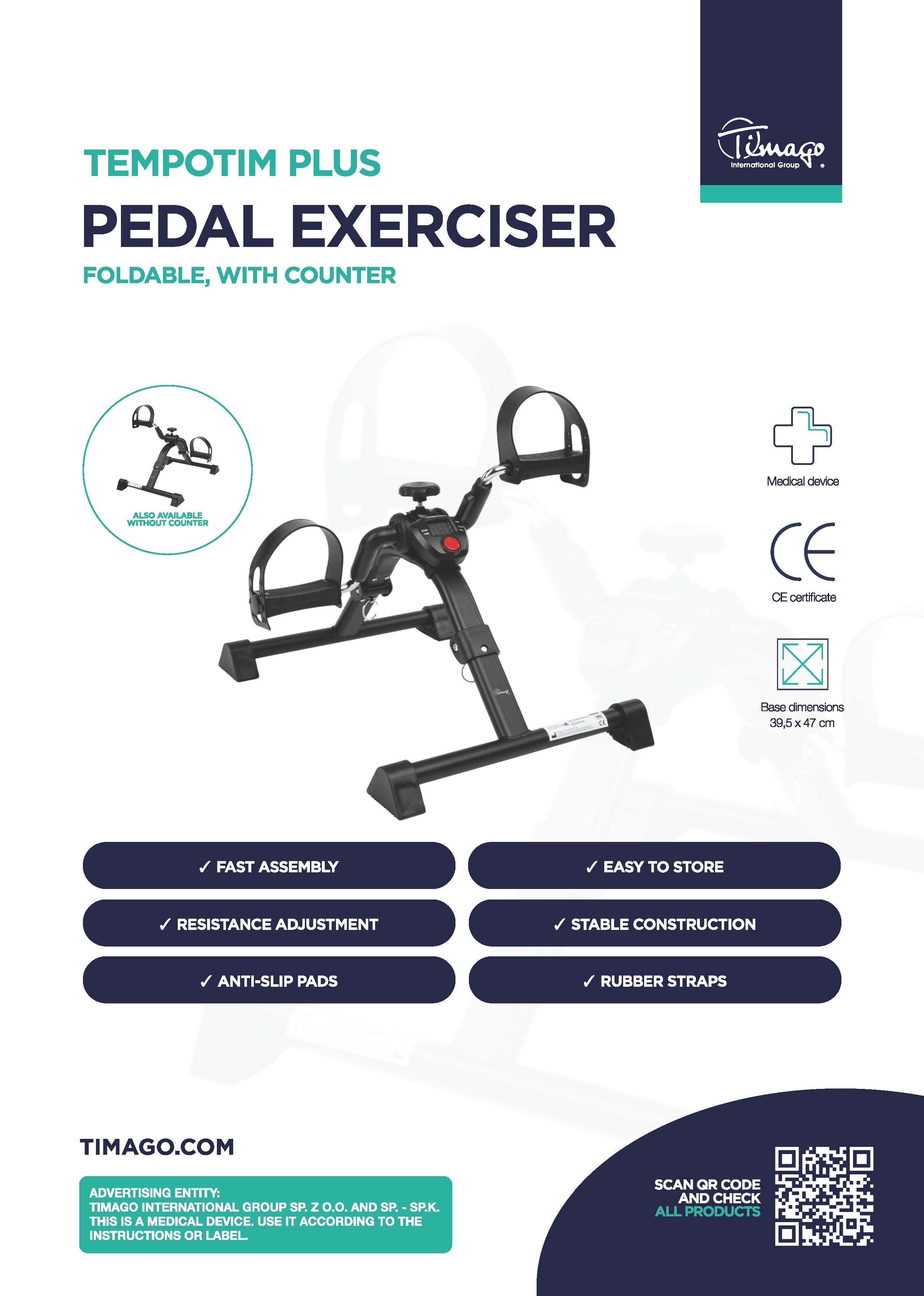 Pedal exerciser - TempoTIM Plus