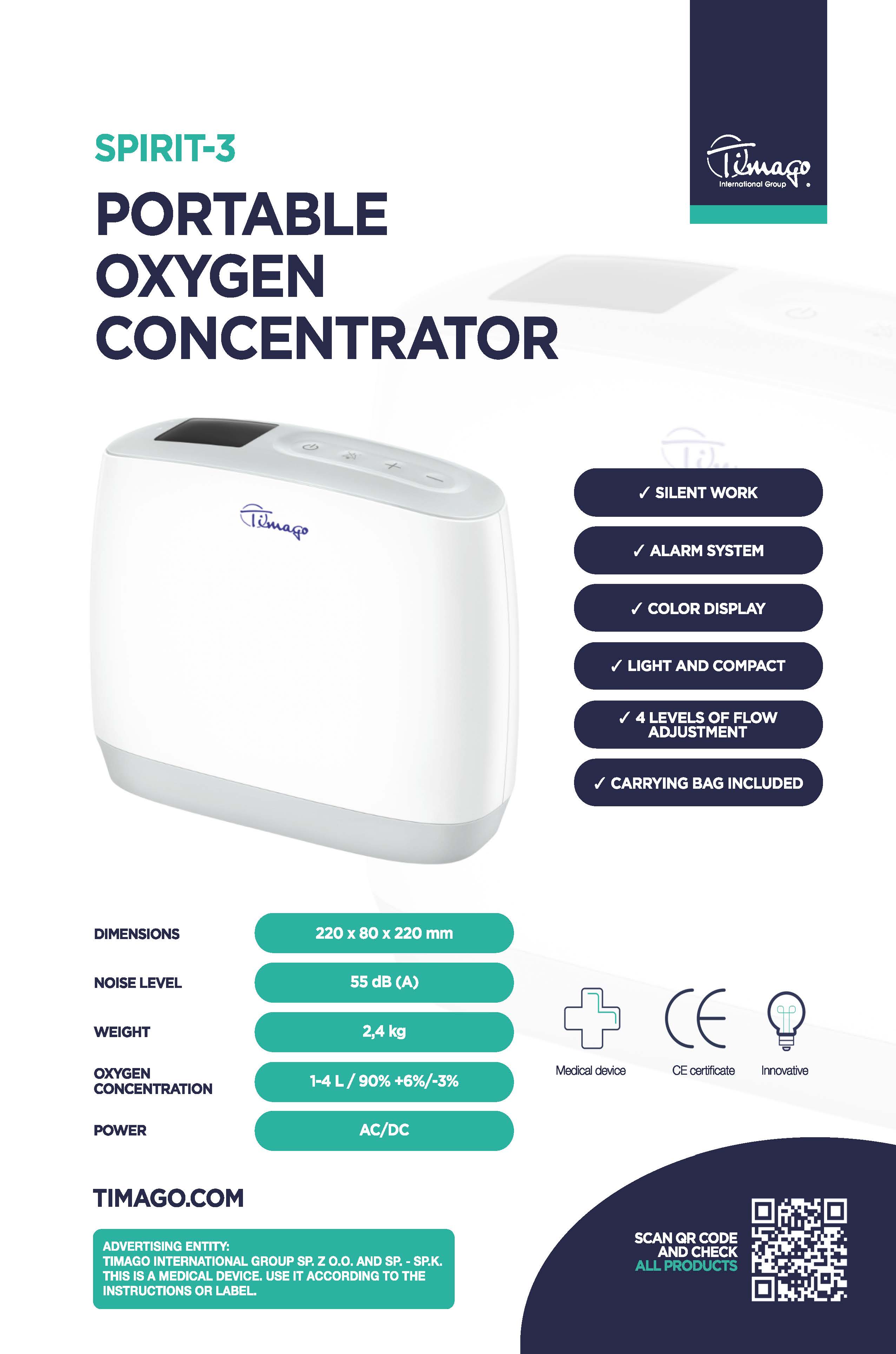 Portable Oxygen Concentrator - SPIRIT-3